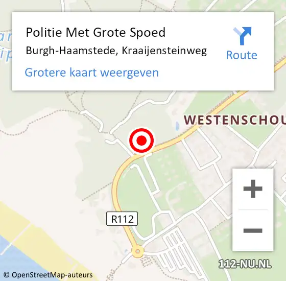 Locatie op kaart van de 112 melding: Politie Met Grote Spoed Naar Burgh-Haamstede, Kraaijensteinweg op 5 augustus 2024 12:50