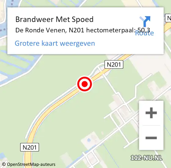 Locatie op kaart van de 112 melding: Brandweer Met Spoed Naar De Ronde Venen, N201 hectometerpaal: 50,3 op 5 augustus 2024 12:54
