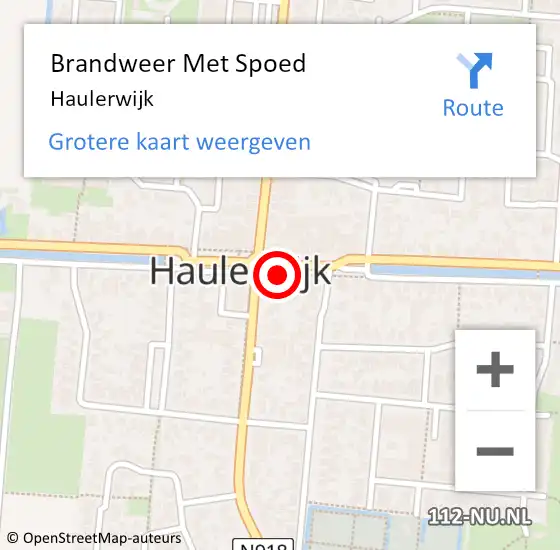 Locatie op kaart van de 112 melding: Brandweer Met Spoed Naar Haulerwijk op 5 augustus 2024 13:09