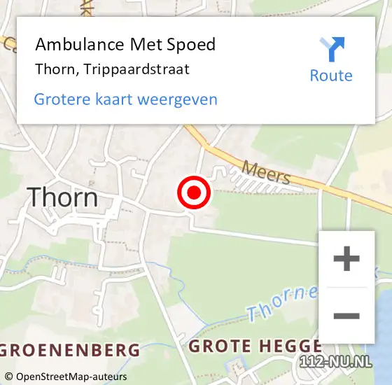 Locatie op kaart van de 112 melding: Ambulance Met Spoed Naar Thorn, Trippaardstraat op 5 augustus 2024 13:20