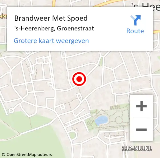 Locatie op kaart van de 112 melding: Brandweer Met Spoed Naar 's-Heerenberg, Groenestraat op 5 augustus 2024 13:50