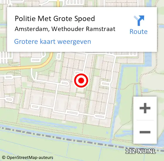 Locatie op kaart van de 112 melding: Politie Met Grote Spoed Naar Amsterdam, Wethouder Ramstraat op 5 augustus 2024 13:50
