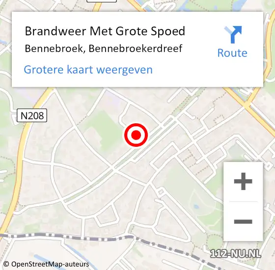 Locatie op kaart van de 112 melding: Brandweer Met Grote Spoed Naar Bennebroek, Bennebroekerdreef op 5 augustus 2024 14:03