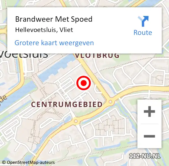 Locatie op kaart van de 112 melding: Brandweer Met Spoed Naar Hellevoetsluis, Vliet op 5 augustus 2024 14:15