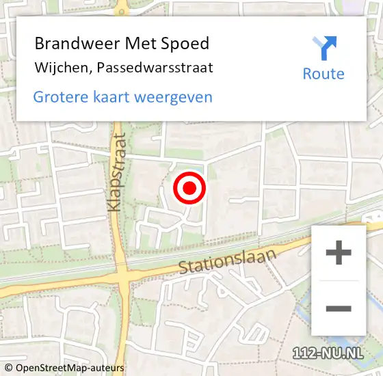 Locatie op kaart van de 112 melding: Brandweer Met Spoed Naar Wijchen, Passedwarsstraat op 5 augustus 2024 14:36