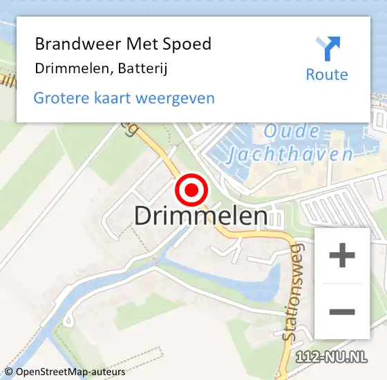 Locatie op kaart van de 112 melding: Brandweer Met Spoed Naar Drimmelen, Batterij op 5 augustus 2024 14:43