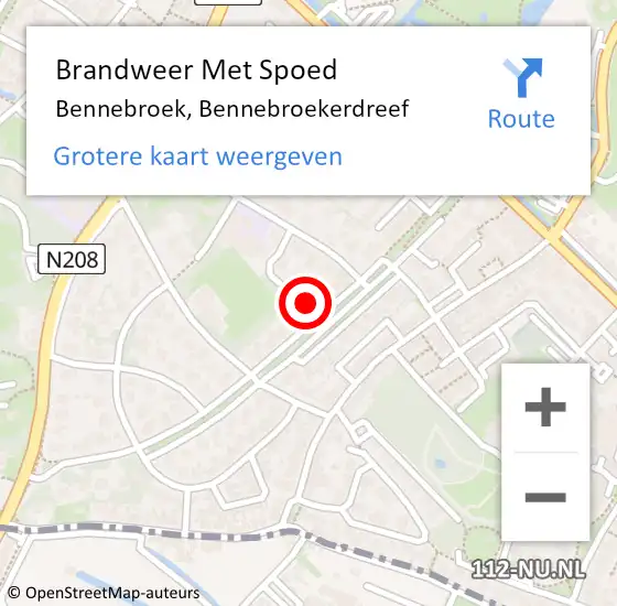 Locatie op kaart van de 112 melding: Brandweer Met Spoed Naar Bennebroek, Bennebroekerdreef op 5 augustus 2024 14:47