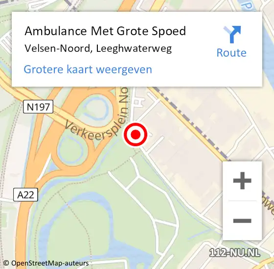 Locatie op kaart van de 112 melding: Ambulance Met Grote Spoed Naar Velsen-Noord, Leeghwaterweg op 5 augustus 2024 14:56