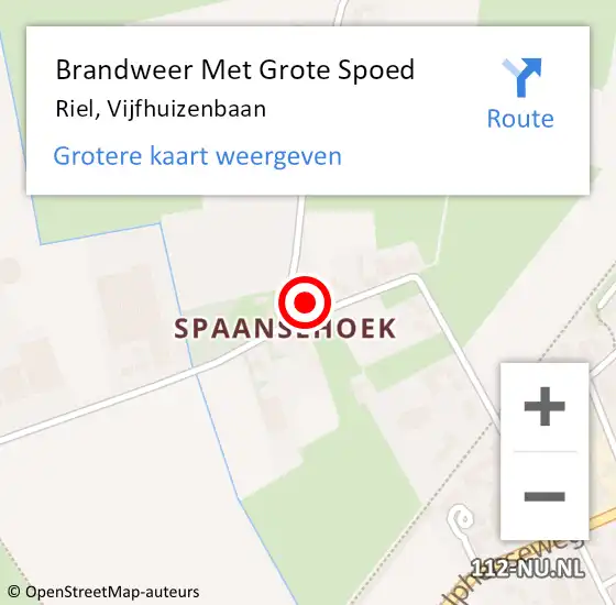 Locatie op kaart van de 112 melding: Brandweer Met Grote Spoed Naar Riel, Vijfhuizenbaan op 5 augustus 2024 15:06