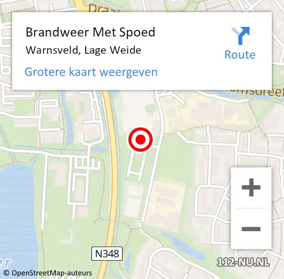 Locatie op kaart van de 112 melding: Brandweer Met Spoed Naar Warnsveld, Lage Weide op 5 augustus 2024 15:16