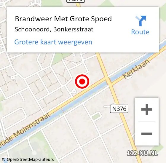 Locatie op kaart van de 112 melding: Brandweer Met Grote Spoed Naar Schoonoord, Bonkersstraat op 5 augustus 2024 15:29