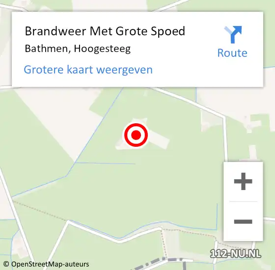 Locatie op kaart van de 112 melding: Brandweer Met Grote Spoed Naar Bathmen, Hoogesteeg op 5 augustus 2024 16:04