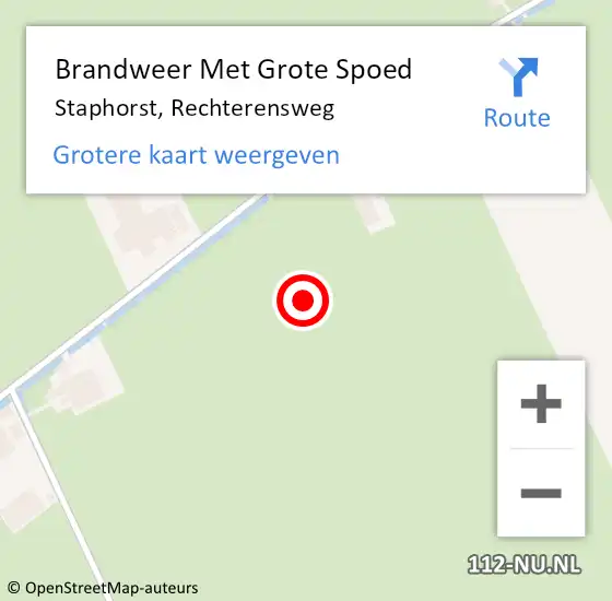 Locatie op kaart van de 112 melding: Brandweer Met Grote Spoed Naar Staphorst, Rechterensweg op 5 augustus 2024 16:08