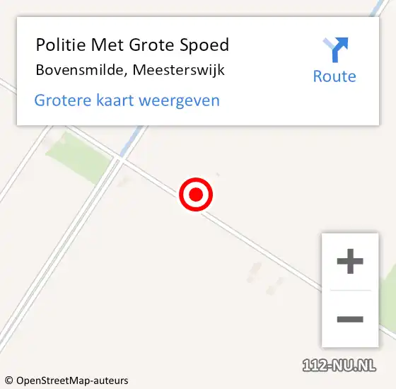 Locatie op kaart van de 112 melding: Politie Met Grote Spoed Naar Bovensmilde, Meesterswijk op 5 augustus 2024 16:13