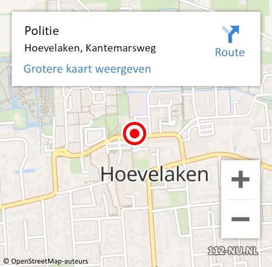 Locatie op kaart van de 112 melding: Politie Hoevelaken, Kantemarsweg op 5 augustus 2024 17:01