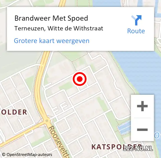 Locatie op kaart van de 112 melding: Brandweer Met Spoed Naar Terneuzen, Witte de Withstraat op 5 augustus 2024 17:40