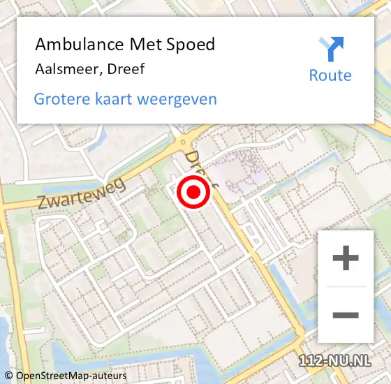 Locatie op kaart van de 112 melding: Ambulance Met Spoed Naar Aalsmeer, Dreef op 5 augustus 2024 18:16