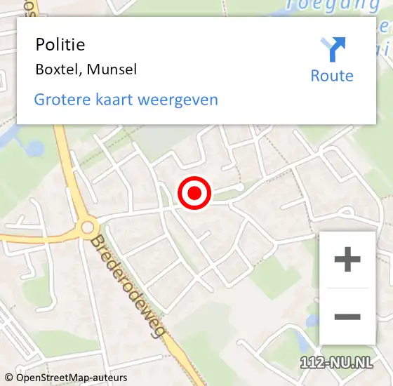 Locatie op kaart van de 112 melding: Politie Boxtel, Munsel op 5 augustus 2024 19:16