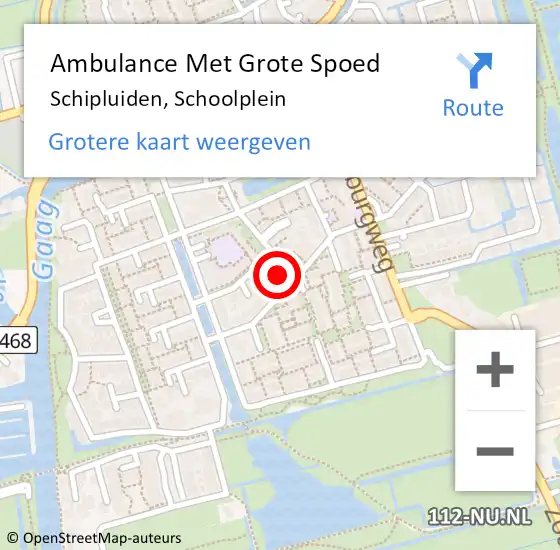 Locatie op kaart van de 112 melding: Ambulance Met Grote Spoed Naar Schipluiden, Schoolplein op 5 augustus 2024 20:01