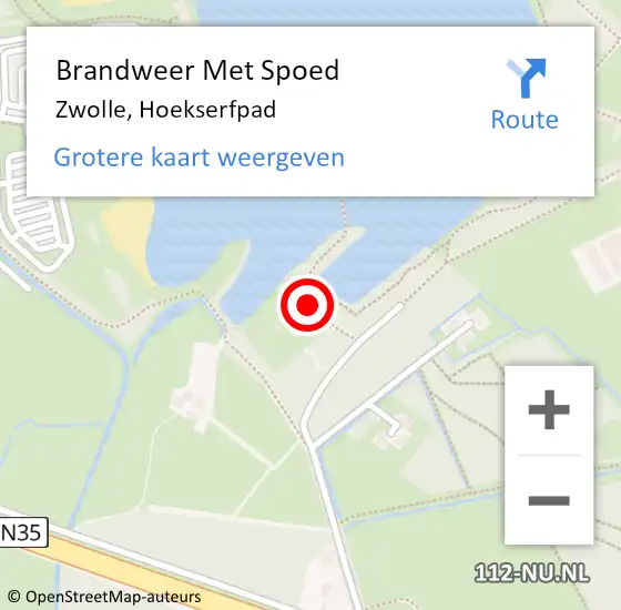 Locatie op kaart van de 112 melding: Brandweer Met Spoed Naar Zwolle, Hoekserfpad op 5 augustus 2024 20:43