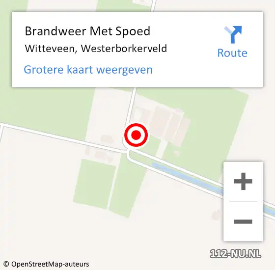 Locatie op kaart van de 112 melding: Brandweer Met Spoed Naar Witteveen, Westerborkerveld op 5 augustus 2024 21:27