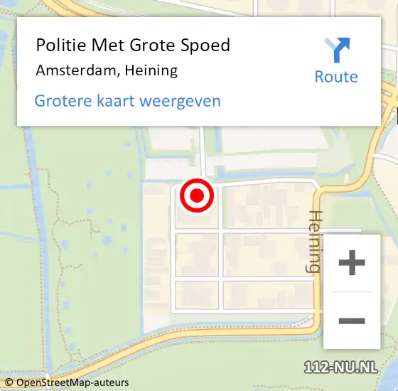 Locatie op kaart van de 112 melding: Politie Met Grote Spoed Naar Amsterdam, Heining op 5 augustus 2024 21:53
