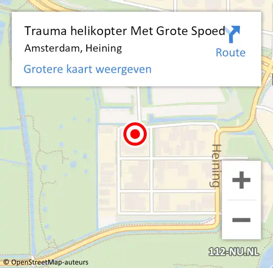 Locatie op kaart van de 112 melding: Trauma helikopter Met Grote Spoed Naar Amsterdam, Heining op 5 augustus 2024 21:58