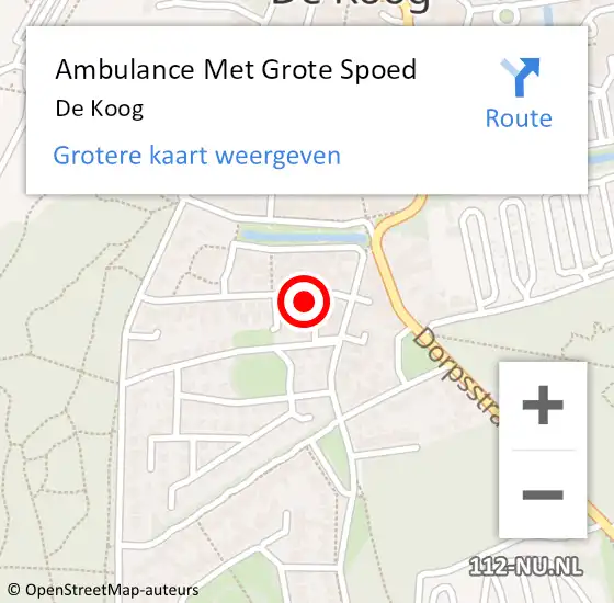 Locatie op kaart van de 112 melding: Ambulance Met Grote Spoed Naar De Koog op 5 augustus 2024 22:30