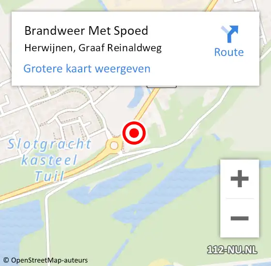 Locatie op kaart van de 112 melding: Brandweer Met Spoed Naar Herwijnen, Graaf Reinaldweg op 5 augustus 2024 22:59