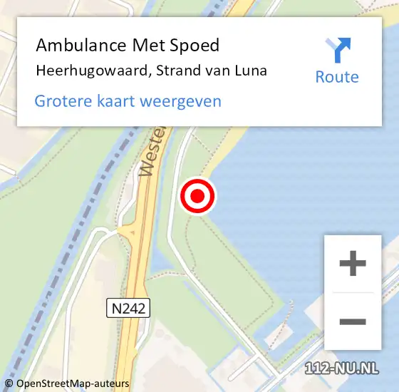 Locatie op kaart van de 112 melding: Ambulance Met Spoed Naar Heerhugowaard, Strand van Luna op 6 augustus 2024 00:01