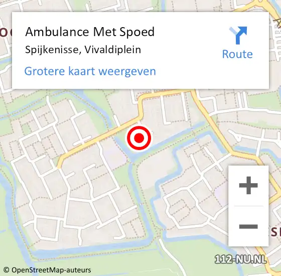 Locatie op kaart van de 112 melding: Ambulance Met Spoed Naar Spijkenisse, Vivaldiplein op 6 augustus 2024 06:36