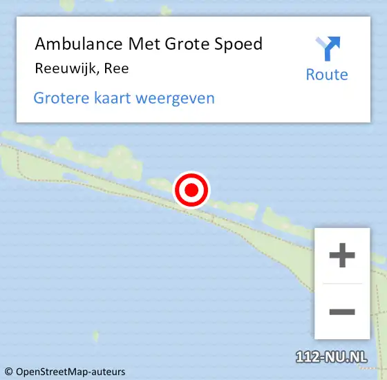 Locatie op kaart van de 112 melding: Ambulance Met Grote Spoed Naar Reeuwijk, Ree op 6 augustus 2024 06:56