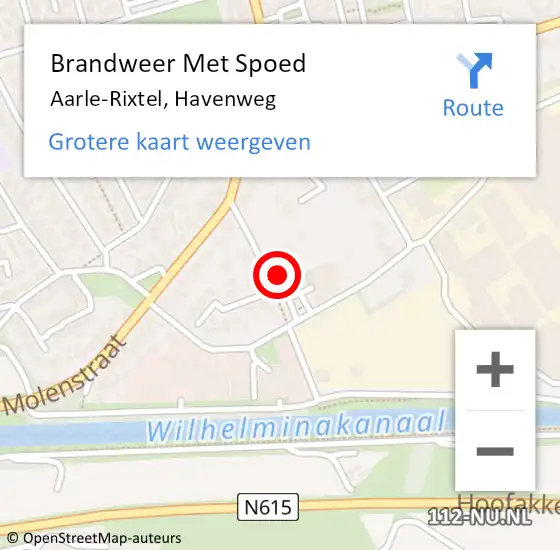 Locatie op kaart van de 112 melding: Brandweer Met Spoed Naar Aarle-Rixtel, Havenweg op 6 augustus 2024 07:09