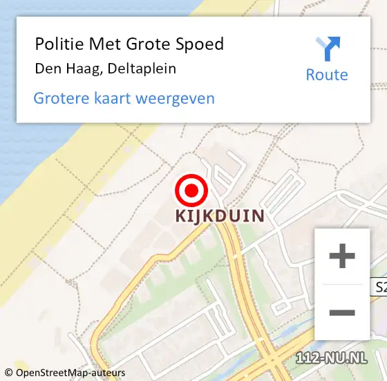 Locatie op kaart van de 112 melding: Politie Met Grote Spoed Naar Den Haag, Deltaplein op 6 augustus 2024 07:23