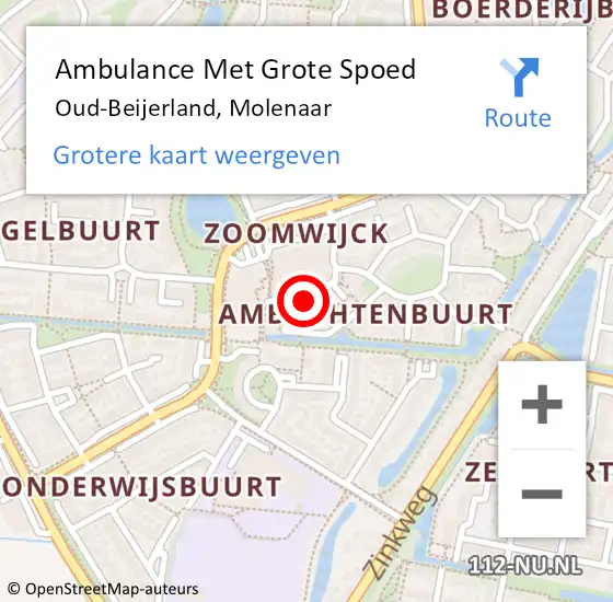 Locatie op kaart van de 112 melding: Ambulance Met Grote Spoed Naar Oud-Beijerland, Molenaar op 6 augustus 2024 07:38