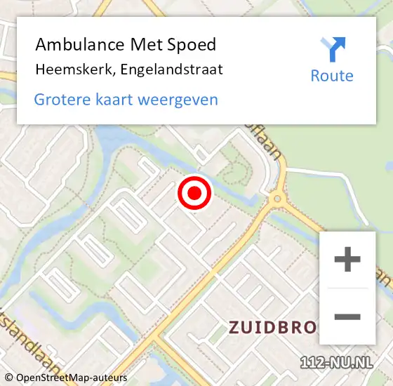 Locatie op kaart van de 112 melding: Ambulance Met Spoed Naar Heemskerk, Engelandstraat op 6 augustus 2024 08:29