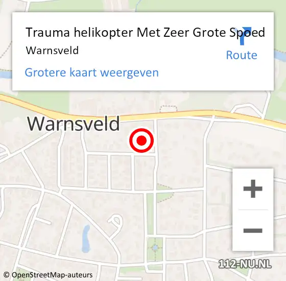 Locatie op kaart van de 112 melding: Trauma helikopter Met Zeer Grote Spoed Naar Warnsveld op 6 augustus 2024 09:03