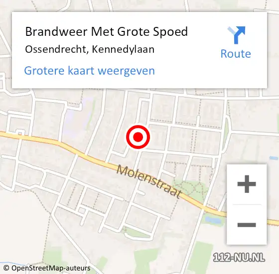 Locatie op kaart van de 112 melding: Brandweer Met Grote Spoed Naar Ossendrecht, Kennedylaan op 6 augustus 2024 09:46