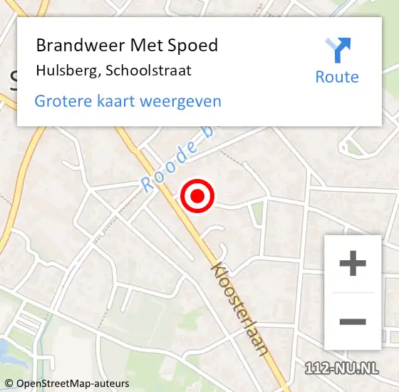 Locatie op kaart van de 112 melding: Brandweer Met Spoed Naar Hulsberg, Schoolstraat op 6 augustus 2024 10:05