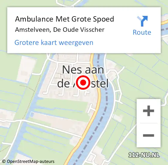 Locatie op kaart van de 112 melding: Ambulance Met Grote Spoed Naar Amstelveen, De Oude Visscher op 6 augustus 2024 10:42