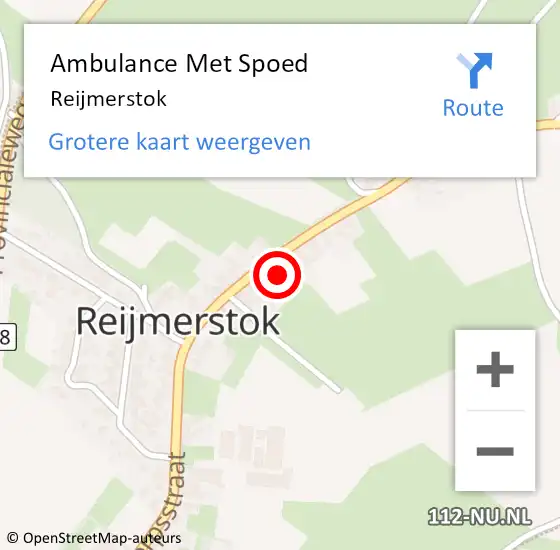 Locatie op kaart van de 112 melding: Ambulance Met Spoed Naar Reijmerstok op 6 augustus 2024 10:53