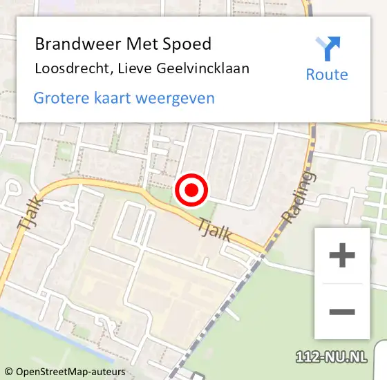 Locatie op kaart van de 112 melding: Brandweer Met Spoed Naar Loosdrecht, Lieve Geelvincklaan op 6 augustus 2024 11:50