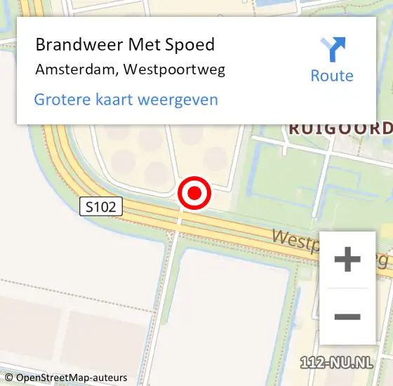 Locatie op kaart van de 112 melding: Brandweer Met Spoed Naar Amsterdam, Westpoortweg op 6 augustus 2024 11:51