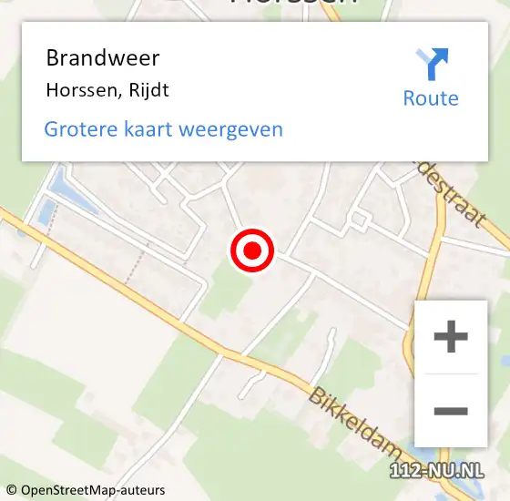 Locatie op kaart van de 112 melding: Brandweer Horssen, Rijdt op 6 augustus 2024 12:08