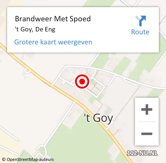 Locatie op kaart van de 112 melding: Brandweer Met Spoed Naar 't Goy, De Eng op 6 augustus 2024 13:31