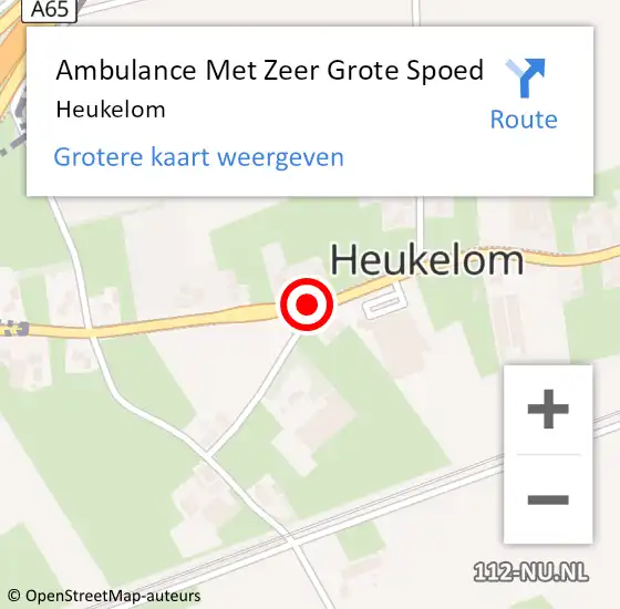 Locatie op kaart van de 112 melding: Ambulance Met Zeer Grote Spoed Naar Heukelom op 6 augustus 2024 13:59