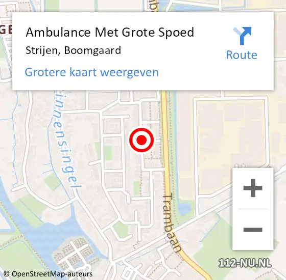 Locatie op kaart van de 112 melding: Ambulance Met Grote Spoed Naar Strijen, Boomgaard op 6 augustus 2024 13:59