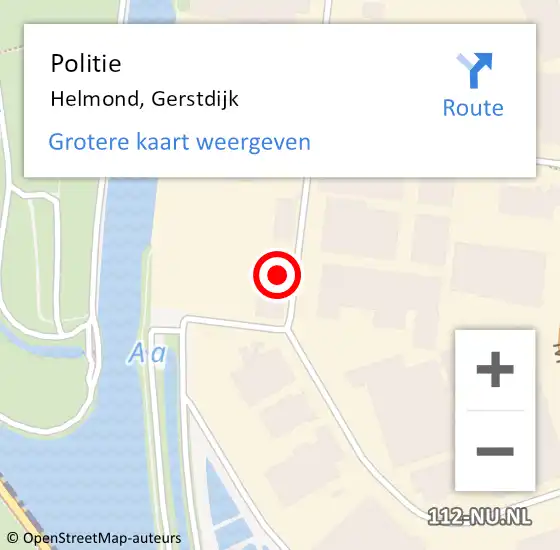 Locatie op kaart van de 112 melding: Politie Helmond, Gerstdijk op 6 augustus 2024 14:24