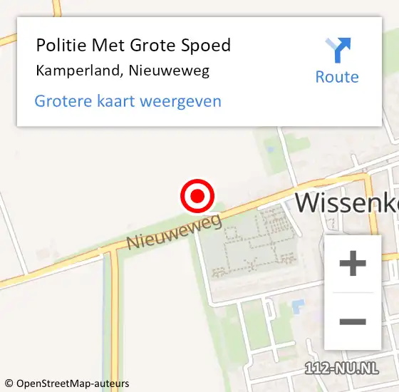 Locatie op kaart van de 112 melding: Politie Met Grote Spoed Naar Kamperland, Nieuweweg op 6 augustus 2024 14:25