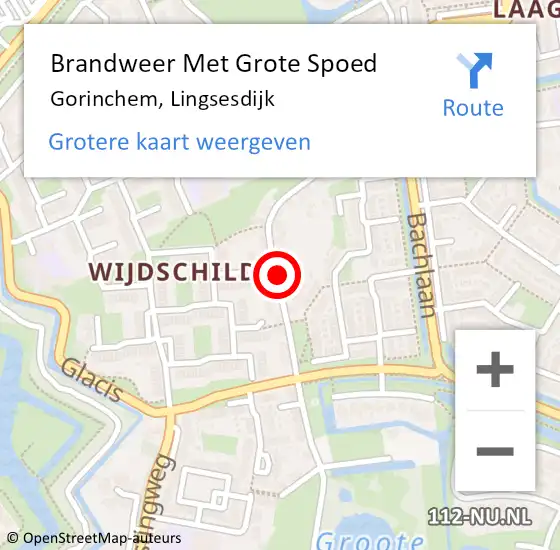 Locatie op kaart van de 112 melding: Brandweer Met Grote Spoed Naar Gorinchem, Lingsesdijk op 6 augustus 2024 14:46